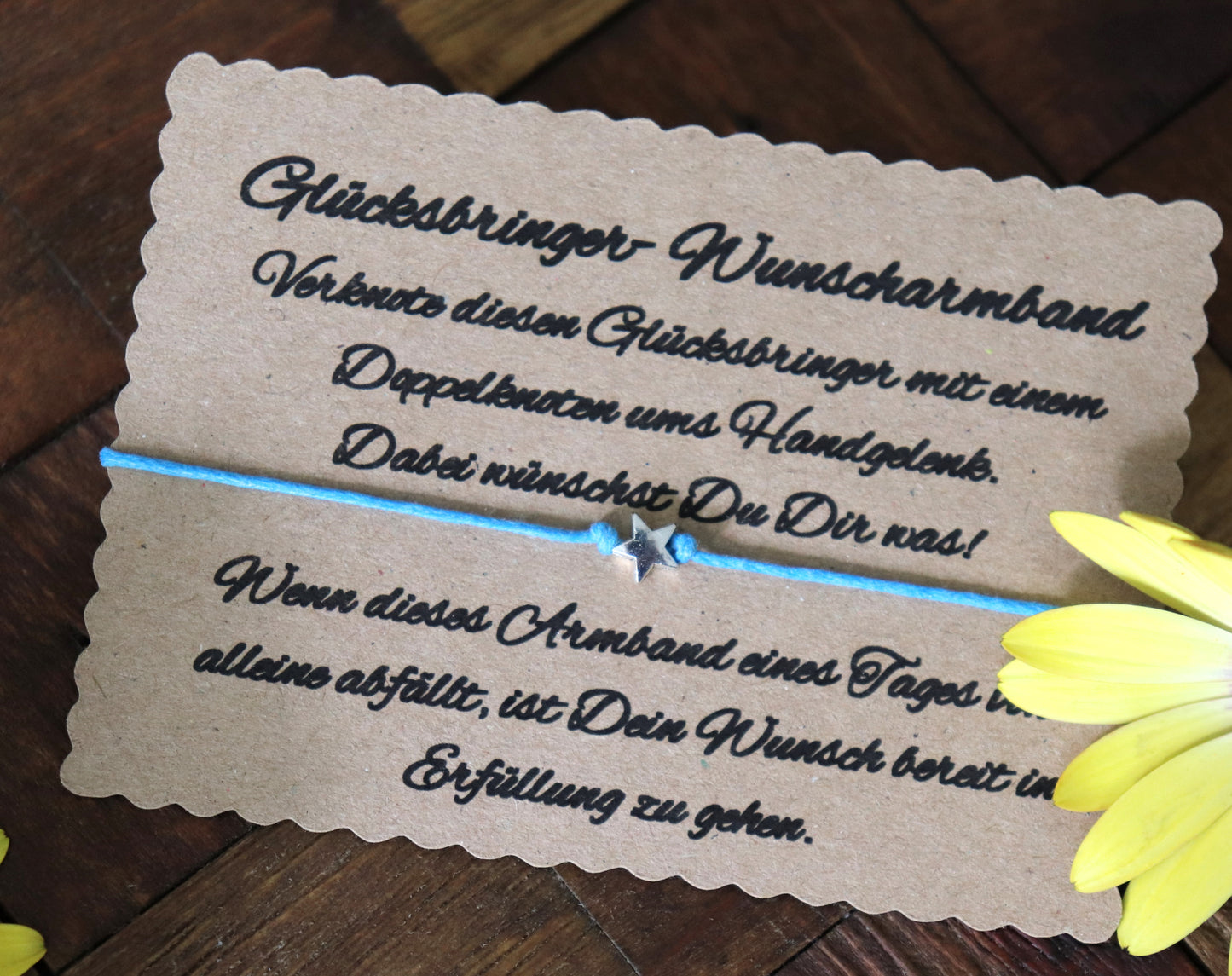 boasicea Wunscharmband Glücksbringer mit Stern - Blau