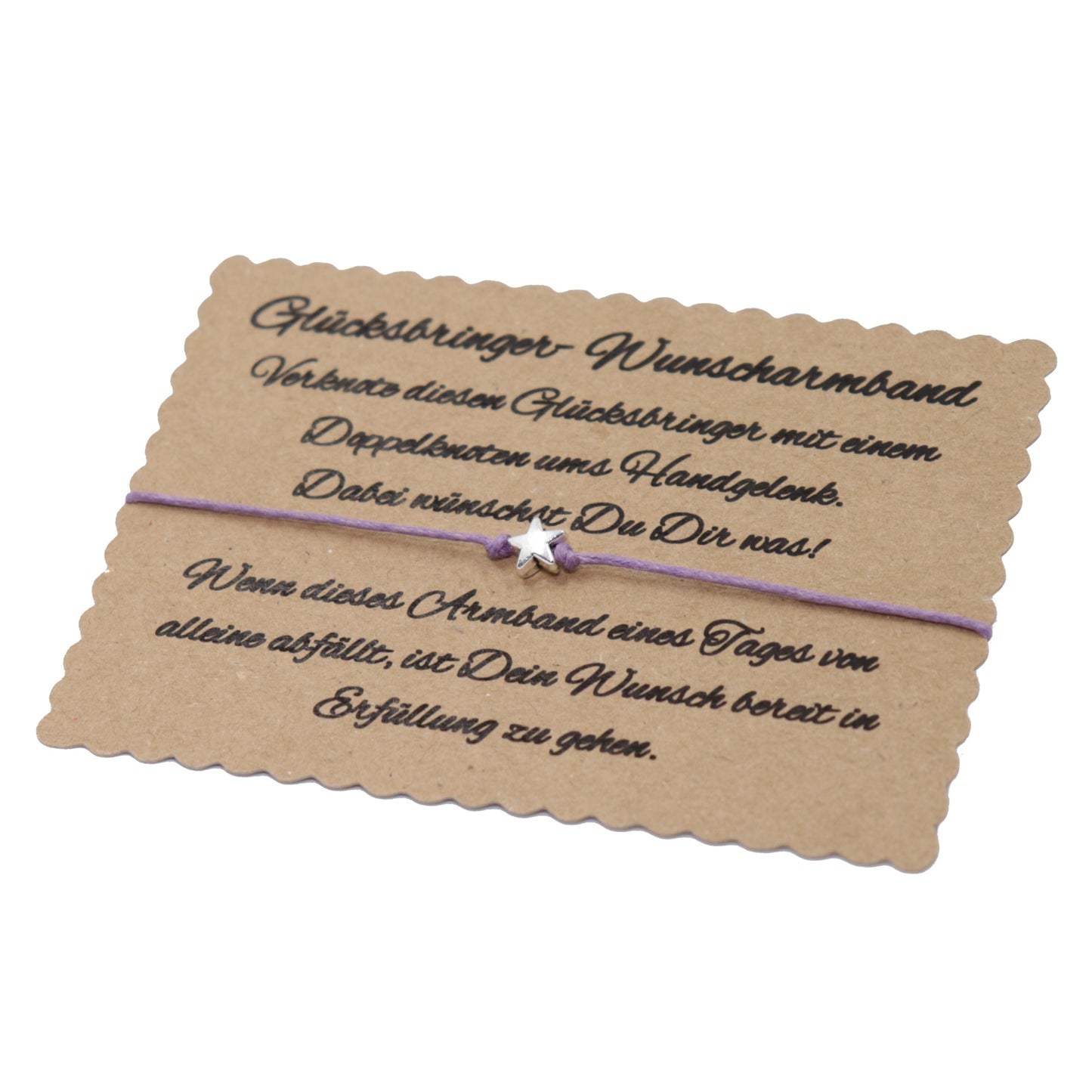 boasicea Wunscharmband Glücksbringer mit Stern - Lila
