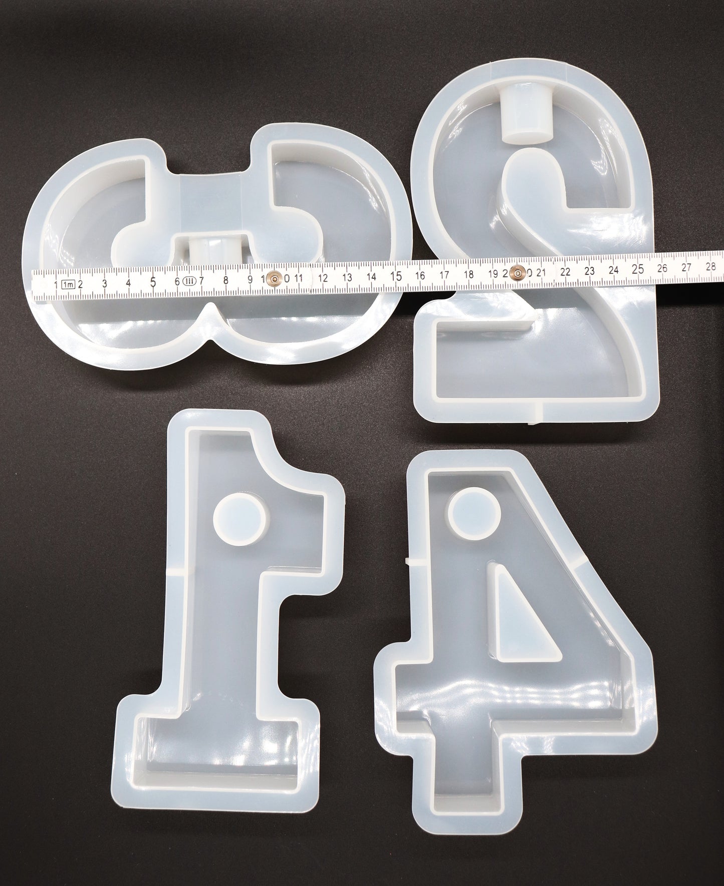 Silikonform Adventskranz Zahlen Set Gießform Weihnachten Deko ca. 16 cm