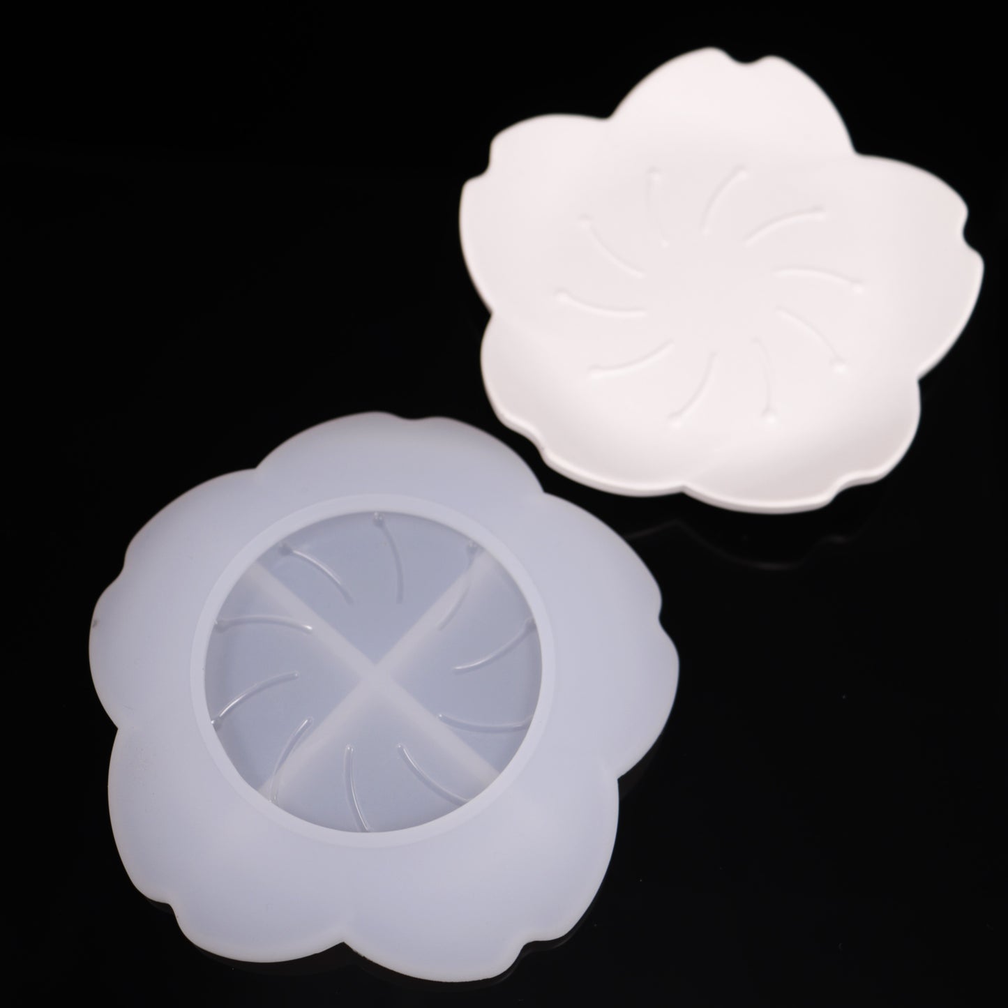 Silikonform Blumen Schale Gießform Untersetzer Kirschblüten für Raysin ca. 10 cm