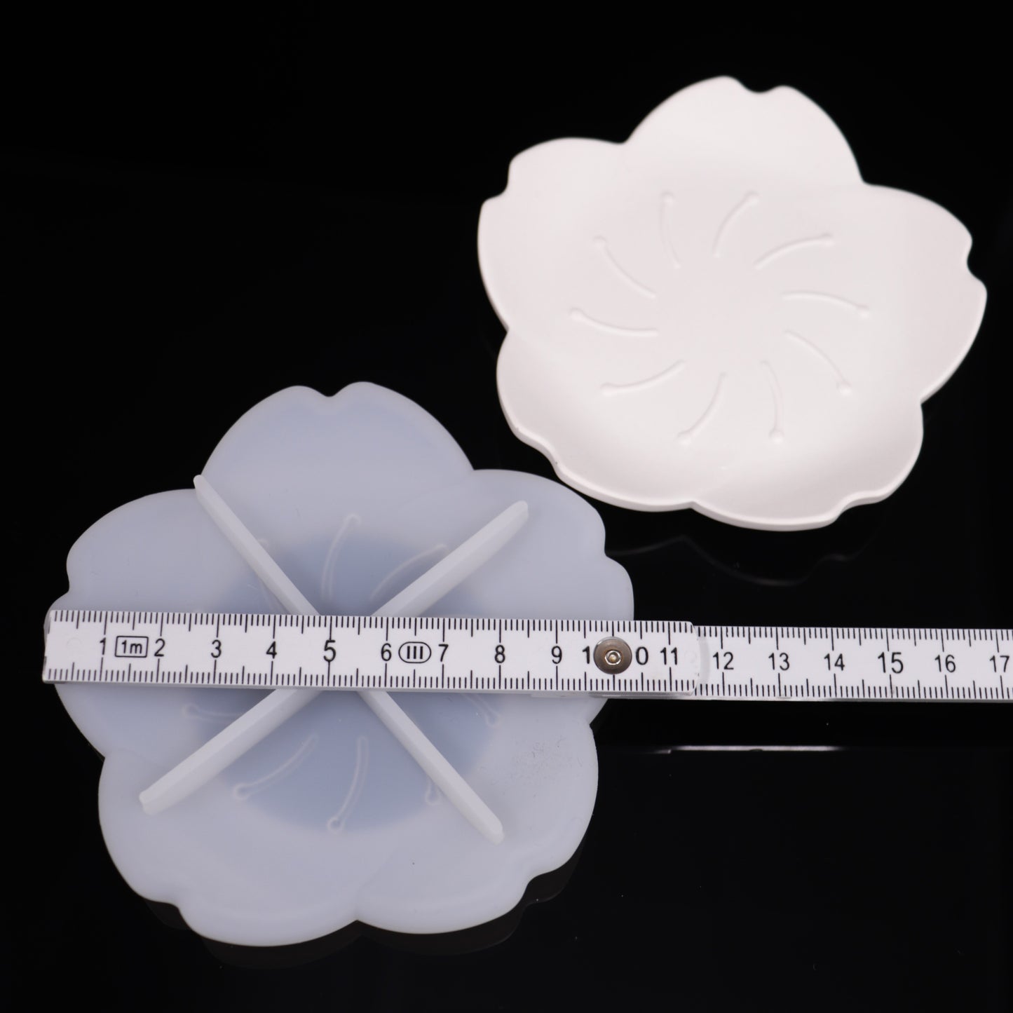 Silikonform Blumen Schale Gießform Untersetzer Kirschblüten für Raysin ca. 10 cm