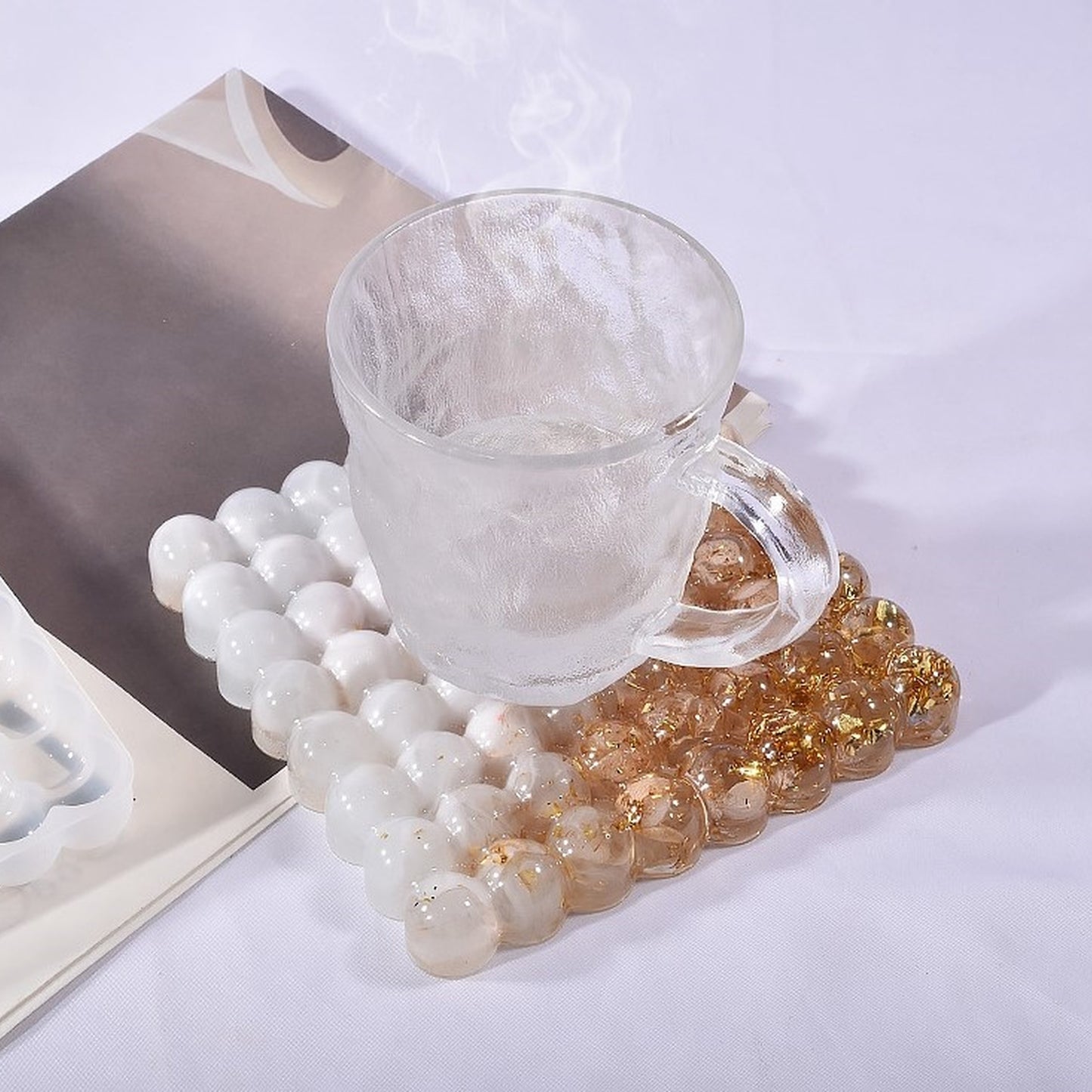 Silikonform Bubbles Rechteckige Tablett Gießform für Raysin, Resin oder Epoxidharz ca. 14 cm