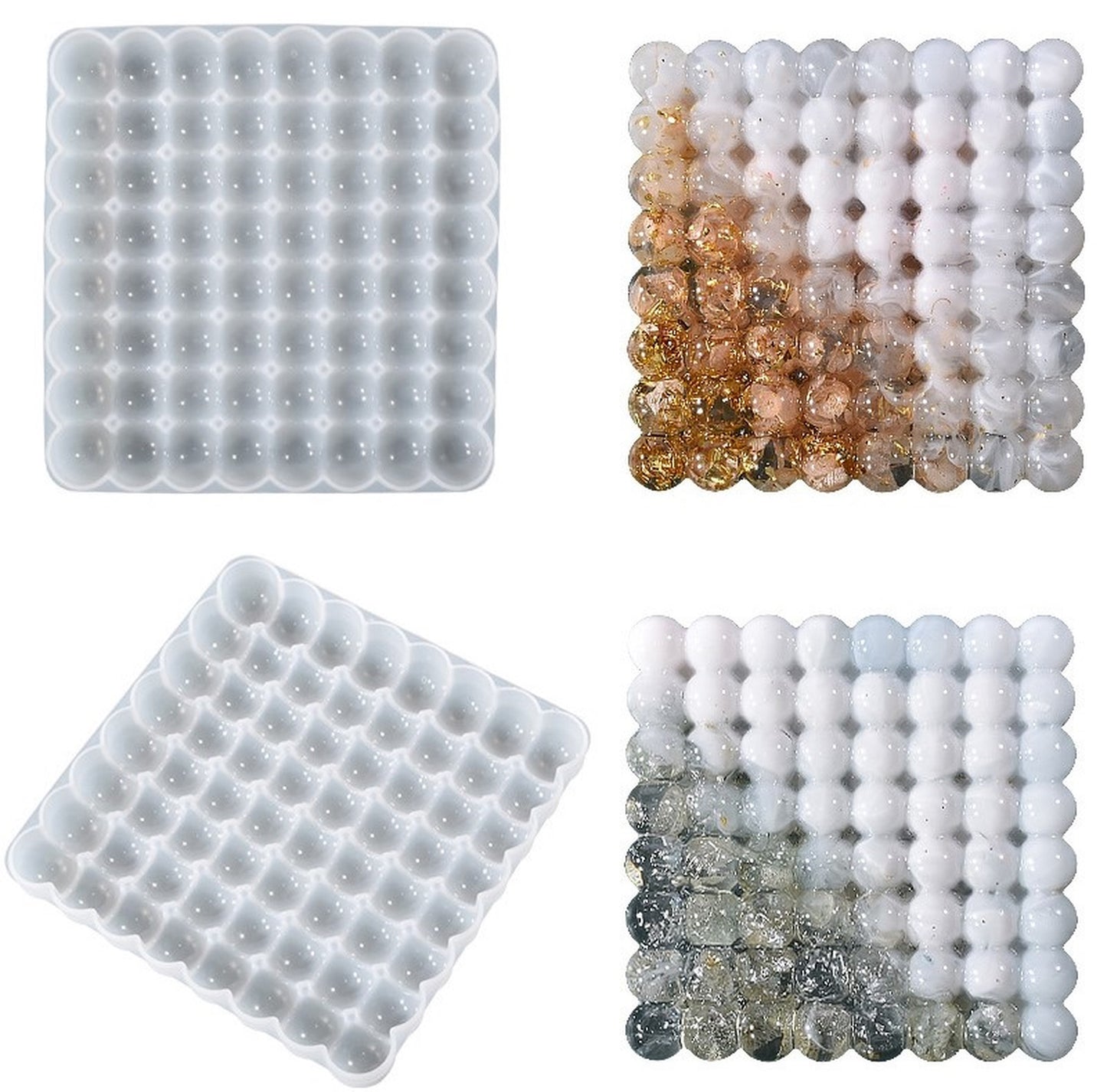 Silikonform Bubbles Rechteckige Tablett Gießform für Raysin, Resin oder Epoxidharz ca. 14 cm