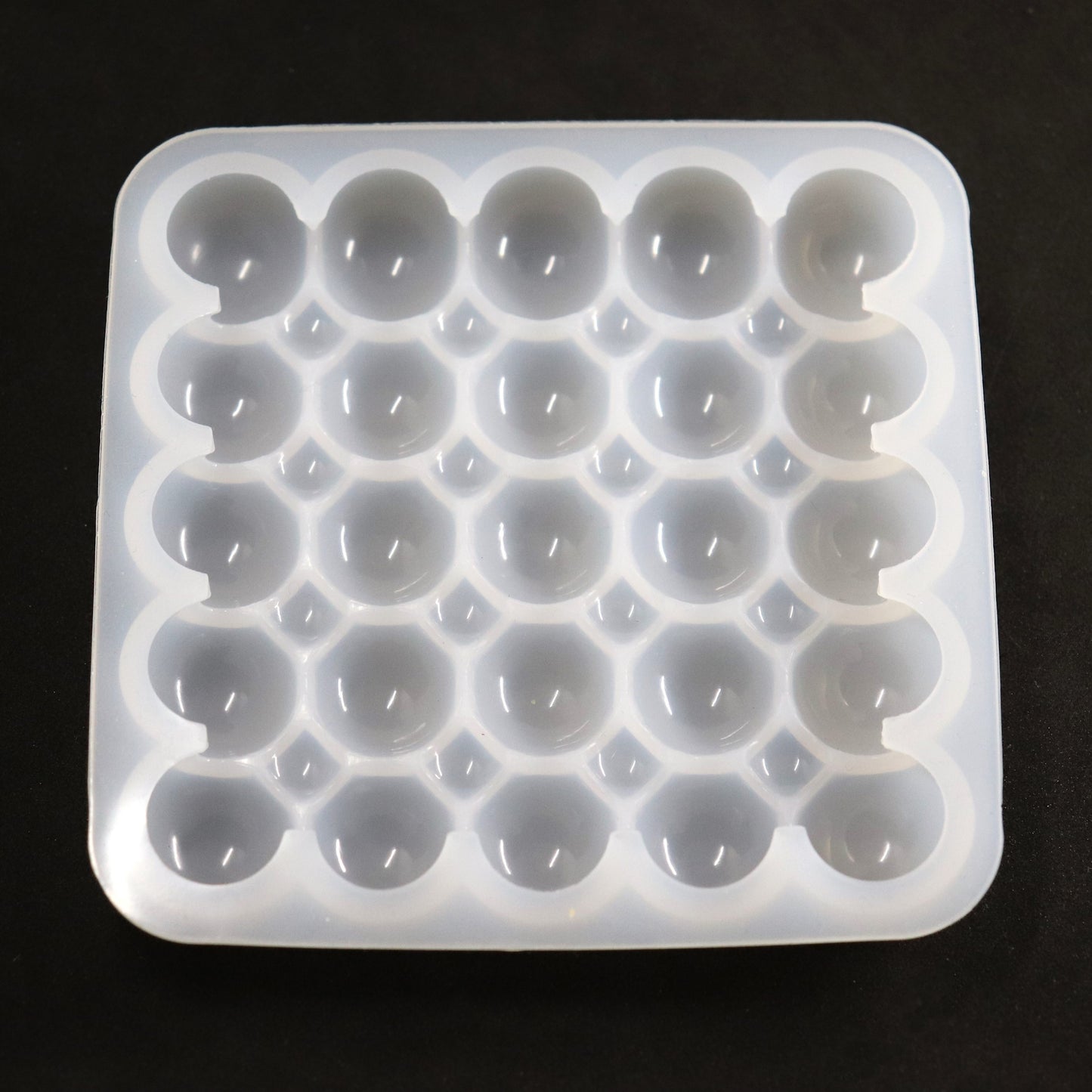 Silikonform Bubbles Rechteckige Untersetzer Gießform für Raysin, Resin oder Epoxidharz ca. 10 cm