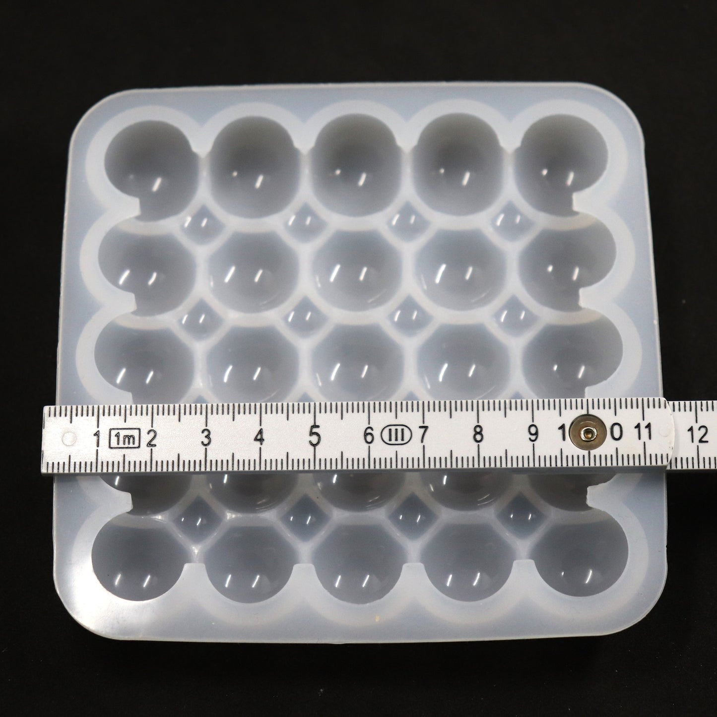 Silikonform Bubbles Rechteckige Untersetzer Gießform für Raysin, Resin oder Epoxidharz ca. 10 cm
