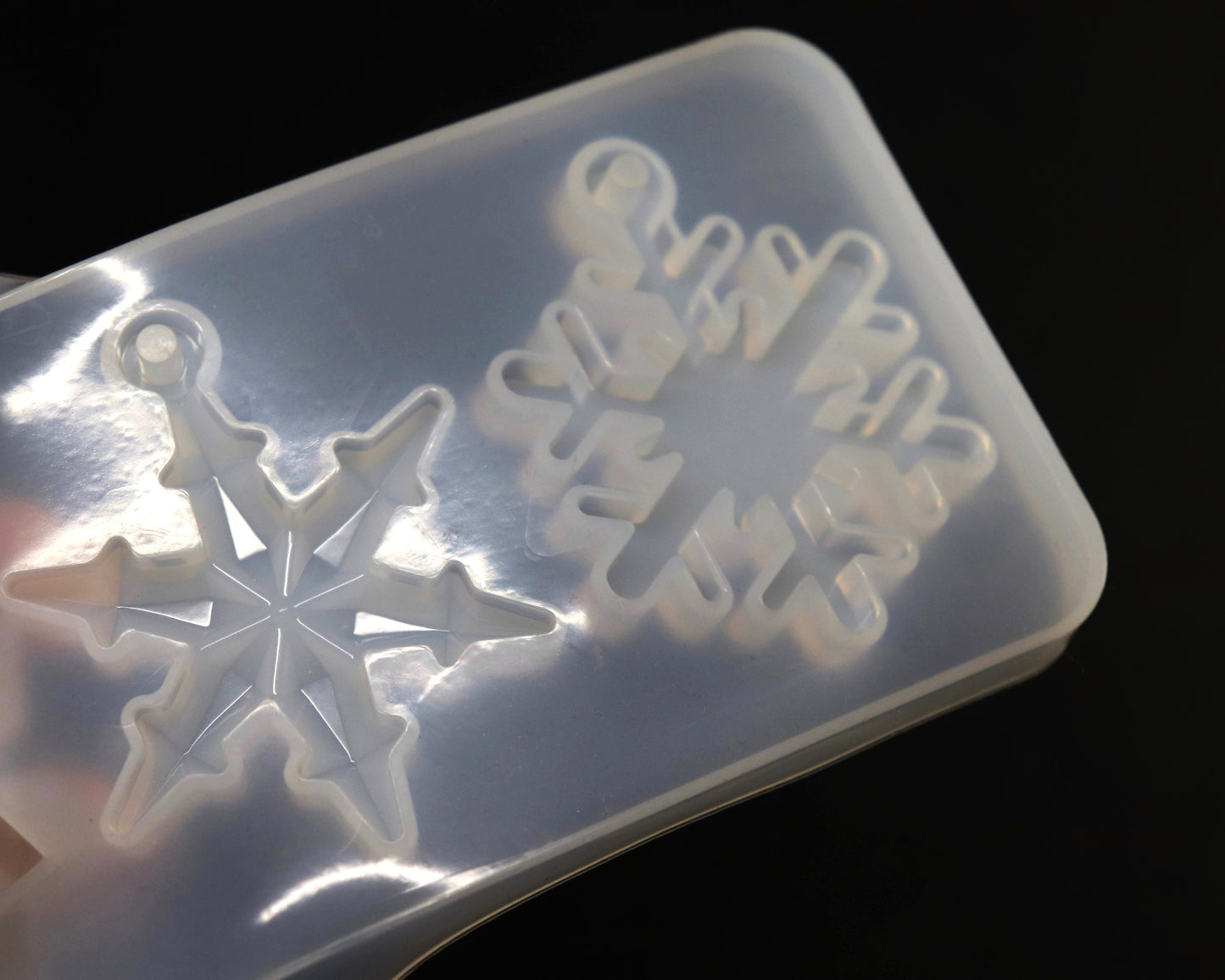Schneeflocken Kristall Anhänger Baumschmuck Silikonform Epoxidharz je ca. 4 cm