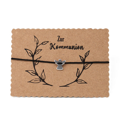 Engel Armband Zur Kommunion Glücksbringer verstellbar bis 27 cm