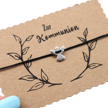 Engel Armband Zur Kommunion Glücksbringer verstellbar bis 27 cm
