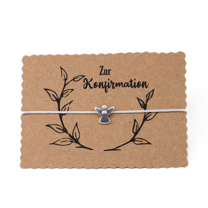 Engel Armband Zur Konfirmation Glücksbringer verstellbar bis 27 cm