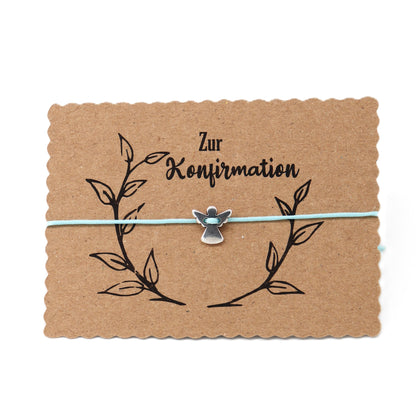 Engel Armband Zur Konfirmation Glücksbringer verstellbar bis 27 cm