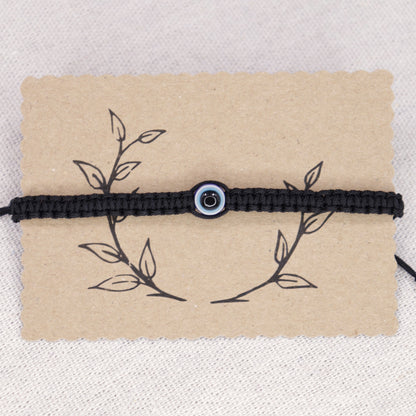 Nazar Böser Blick Schutz Armband aus Nylon verstellbar. Mit leine Karte aus recyceltem Tonpapier. 