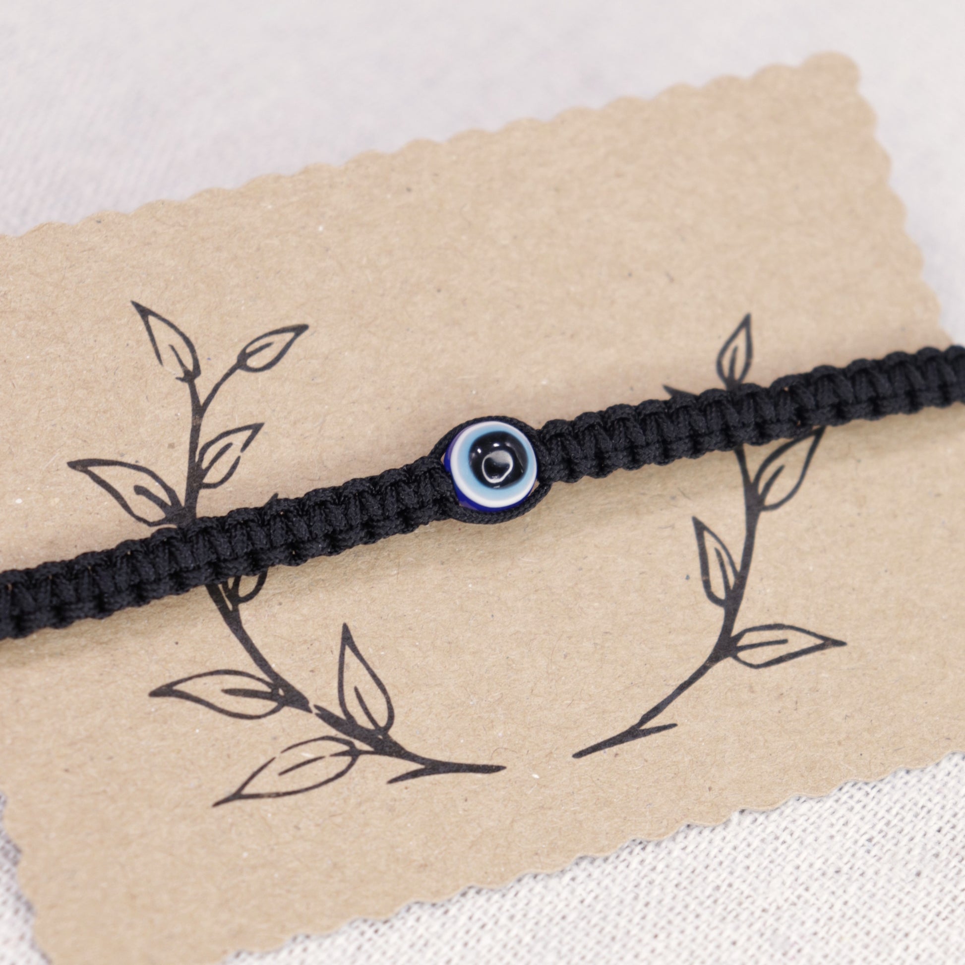Evil Eye Armband verstellbar Makramee