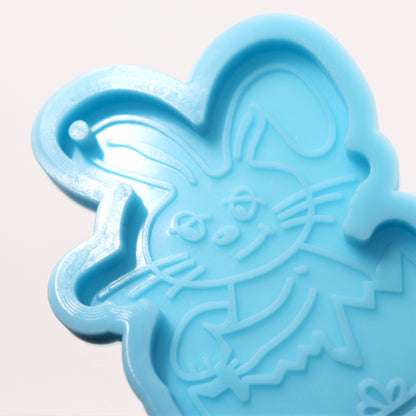 Silikonform Hase im Korb Anhänger Ostern Gießform für Raysin ca. 6,5 cm