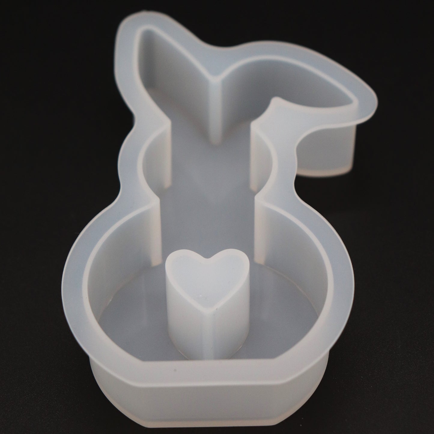 Silikonform Hase mit Herz Knickohr Gießform Ostern Deko für Raysin ca. 12 cm
