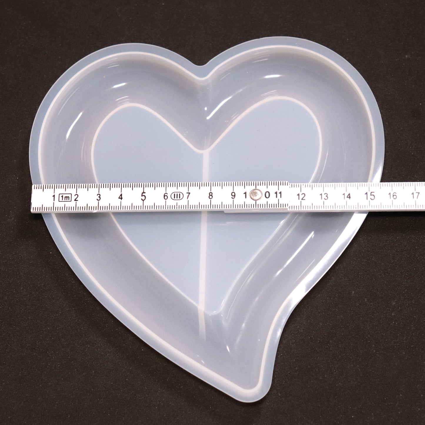 Herz Silikonform Untersetzer Schale mit Rand geschwungen, Raysin ca. 16 x 15 cm