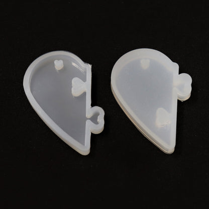 Silikon Herz Puzzle Partner Anhänger Silikonform Gießform Resin Epoxidharz DIY