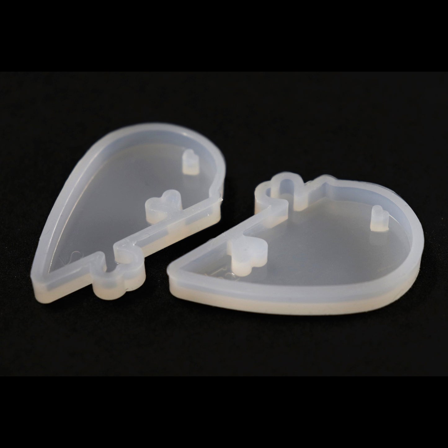 Silikon Herz Puzzle Partner Anhänger Silikonform Gießform Resin Epoxidharz DIY