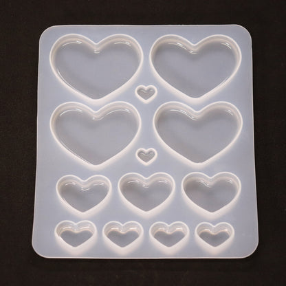 Silikonform Herzen Gießform Cabochons für Resin, Raysin ca. 1 bis 5 cm