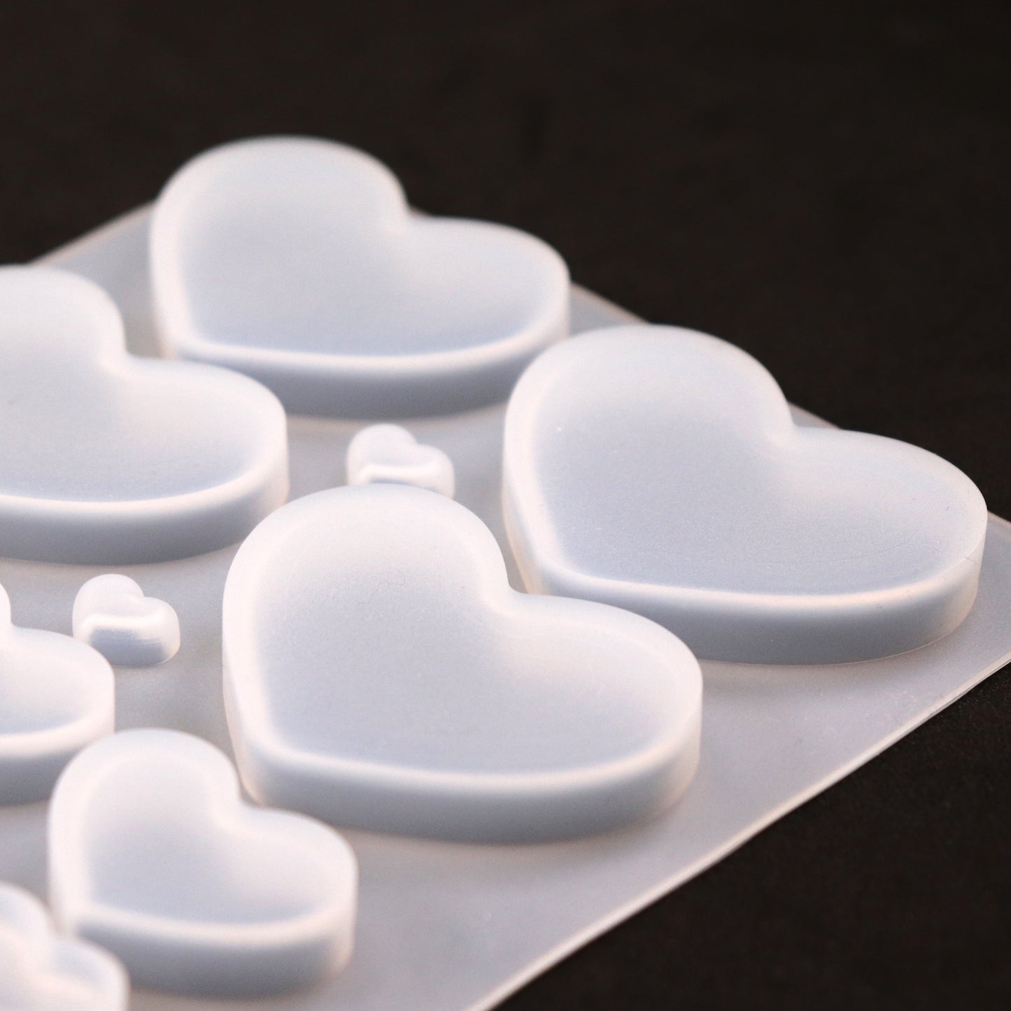 Silikonform Herzen Gießform Cabochons für Resin, Raysin ca. 1 bis 5 cm