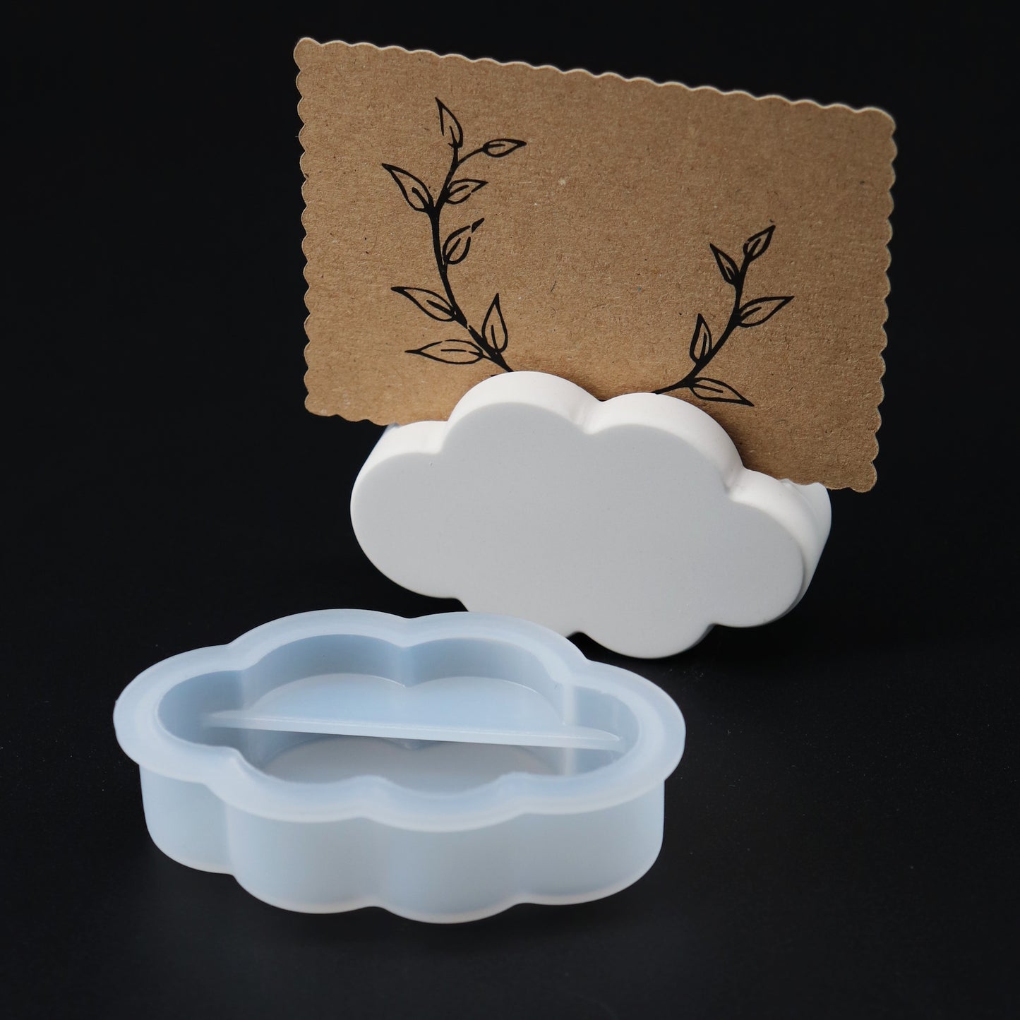 Silikonform Wolke Gießform Kartenhalter Platzhalter für Raysin ca. 7,5 cm