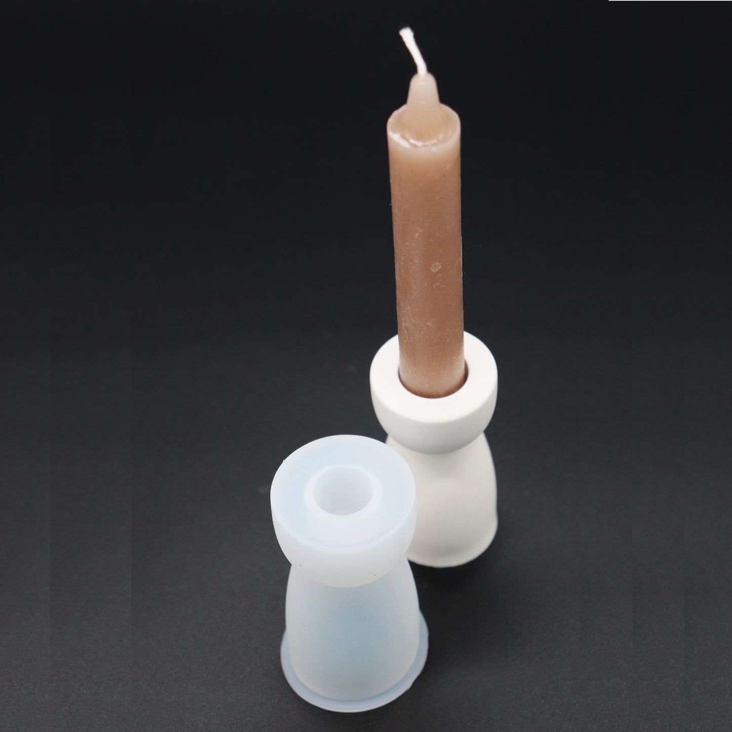 Silikonform Kerzenhalter Gießform für Raysin ca. 8 cm für Stabkerzen