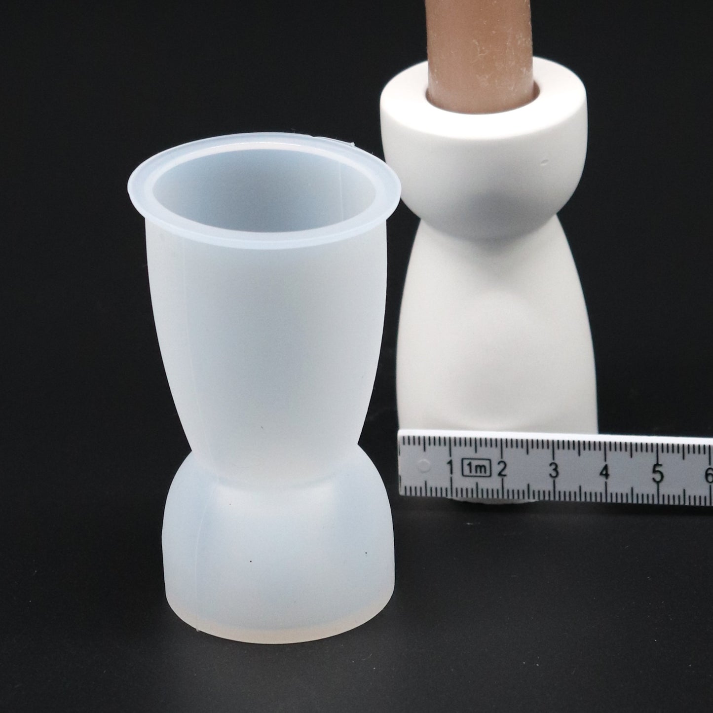 Silikonform Kerzenhalter Gießform für Raysin ca. 8 cm für Stabkerzen