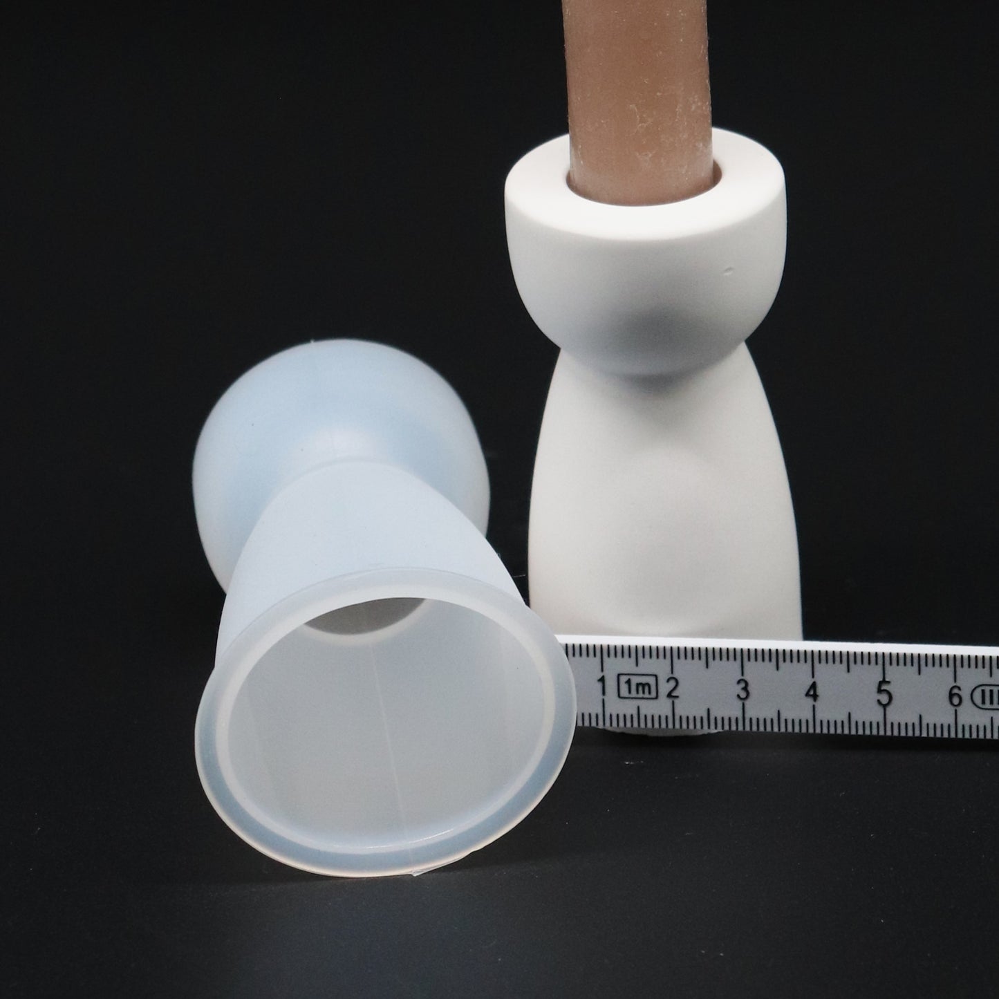 Silikonform Kerzenhalter Gießform für Raysin ca. 8 cm für Stabkerzen