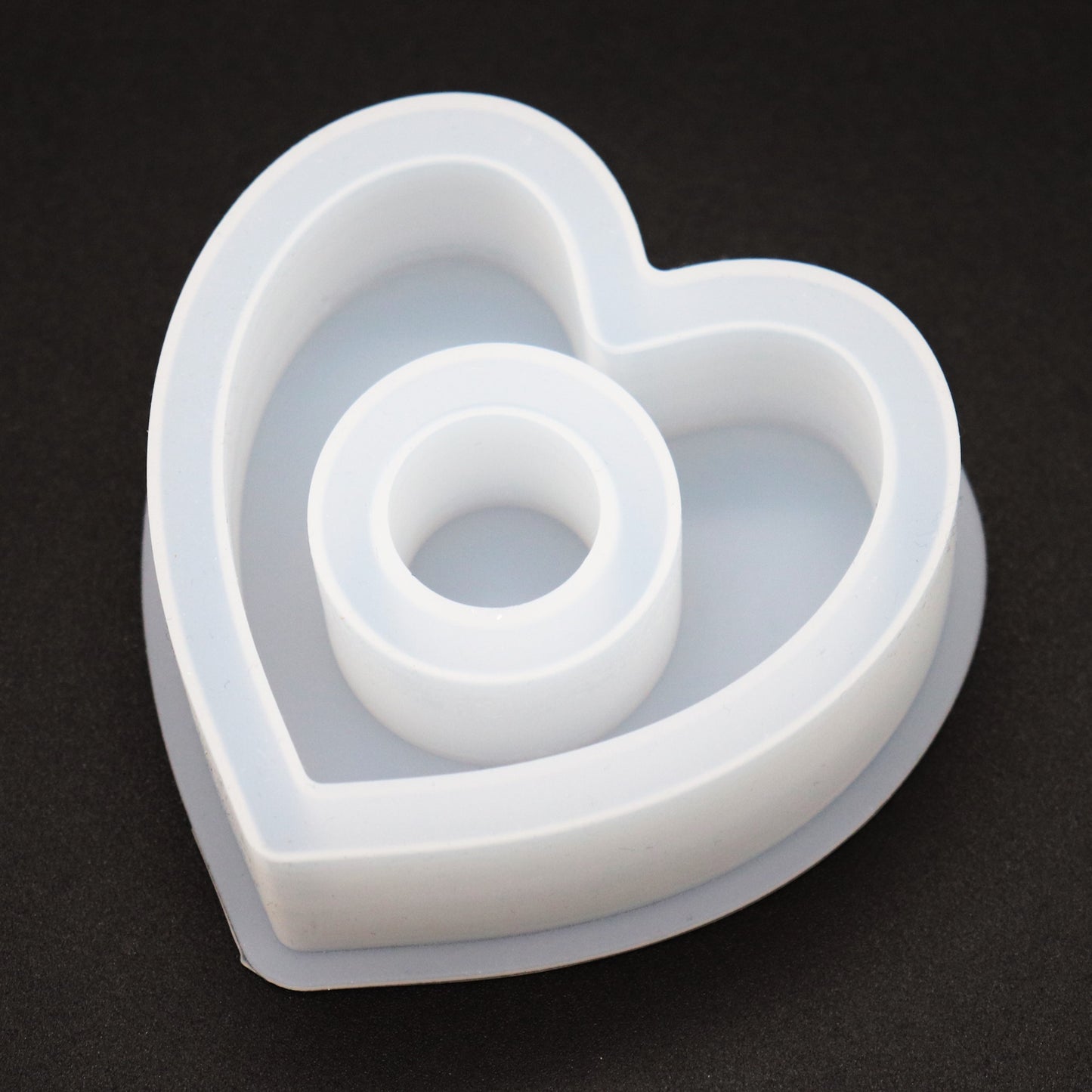 Silikonform Kerzenständer Herz Form Gießform für Raysin ca. 7,5 x 7,5 cm