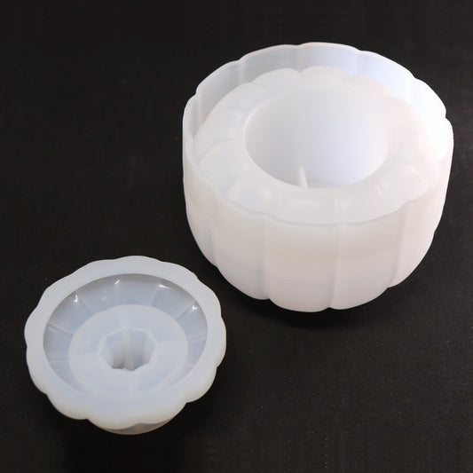 Kürbis Silikonform mit Deckel. Aufbewahrungsbox Gießformen für Raysin oder Epoxidharze