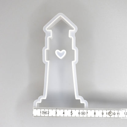 Silikonform Leuchtturm mit Herz Aufsteller Maritime Gießformen für Raysin