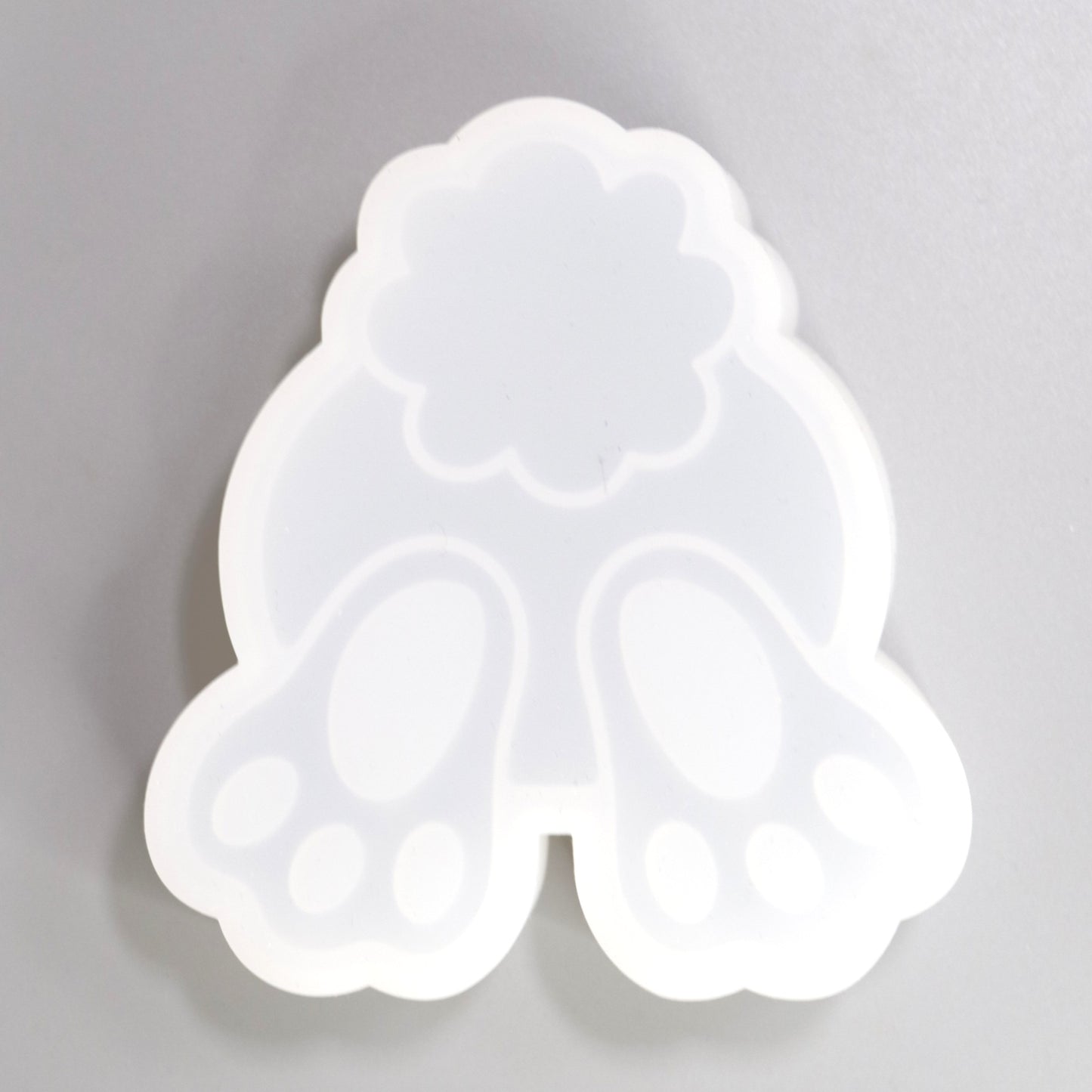 Silikonform Kanninchen Fußabdruck Rückseite Aufsteller für Ostern Dekorationen. Gießform für Raysin oder Gípspulver. ca. 10 x 9 cm