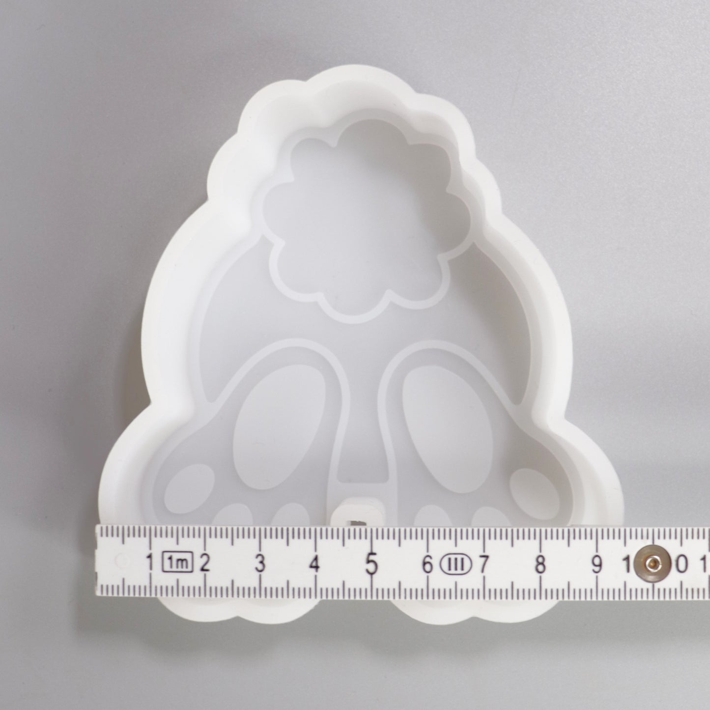 Silikonform Kanninchen Fußabdruck Rückseite Aufsteller für Ostern Dekorationen. Gießform für Raysin oder Gípspulver. ca. 10 x 9 cm