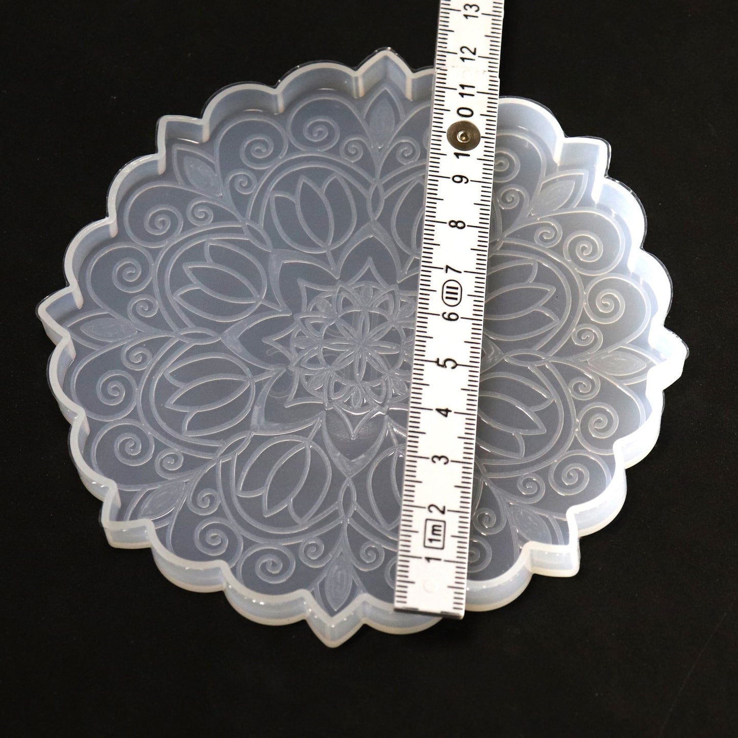 Silikonform Mandala Blume Untersetzer Gießform Resin, Raysin Epoxidharz ca. 12 cm