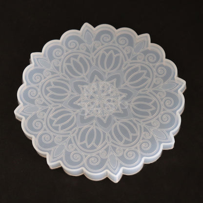 Silikonform Mandala Blume Untersetzer Gießform für Raysin Epoxidharz ca. 12 cm