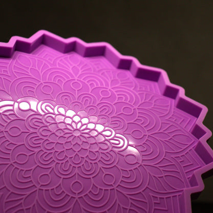 Silikonform Mandala Orchidee Untersetzer Gießform Resin, Raysin Epoxidharz ca. 14,5 cm