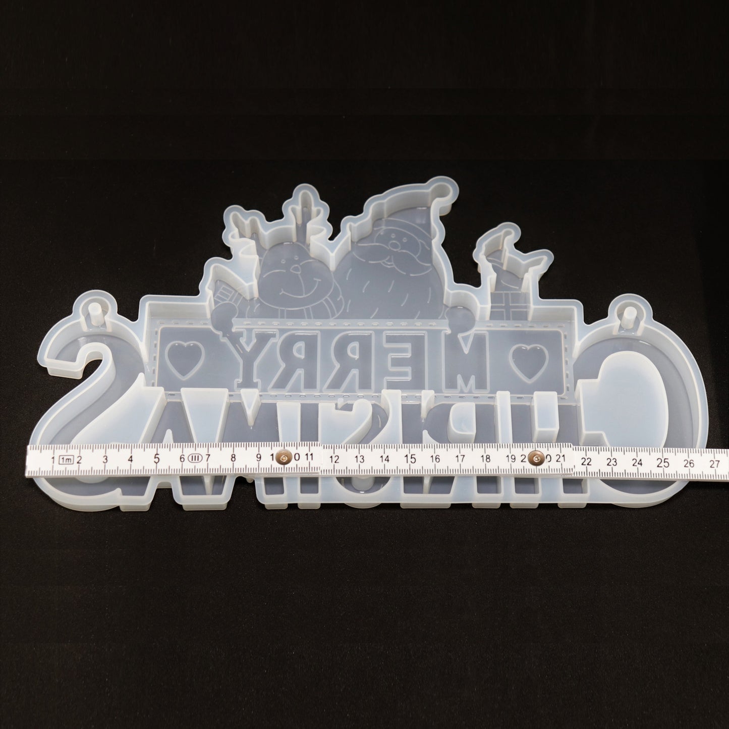 Merry Christmas Weihnachten Türschild Silikonform Mold für Epoxidharz ca. 26 cm