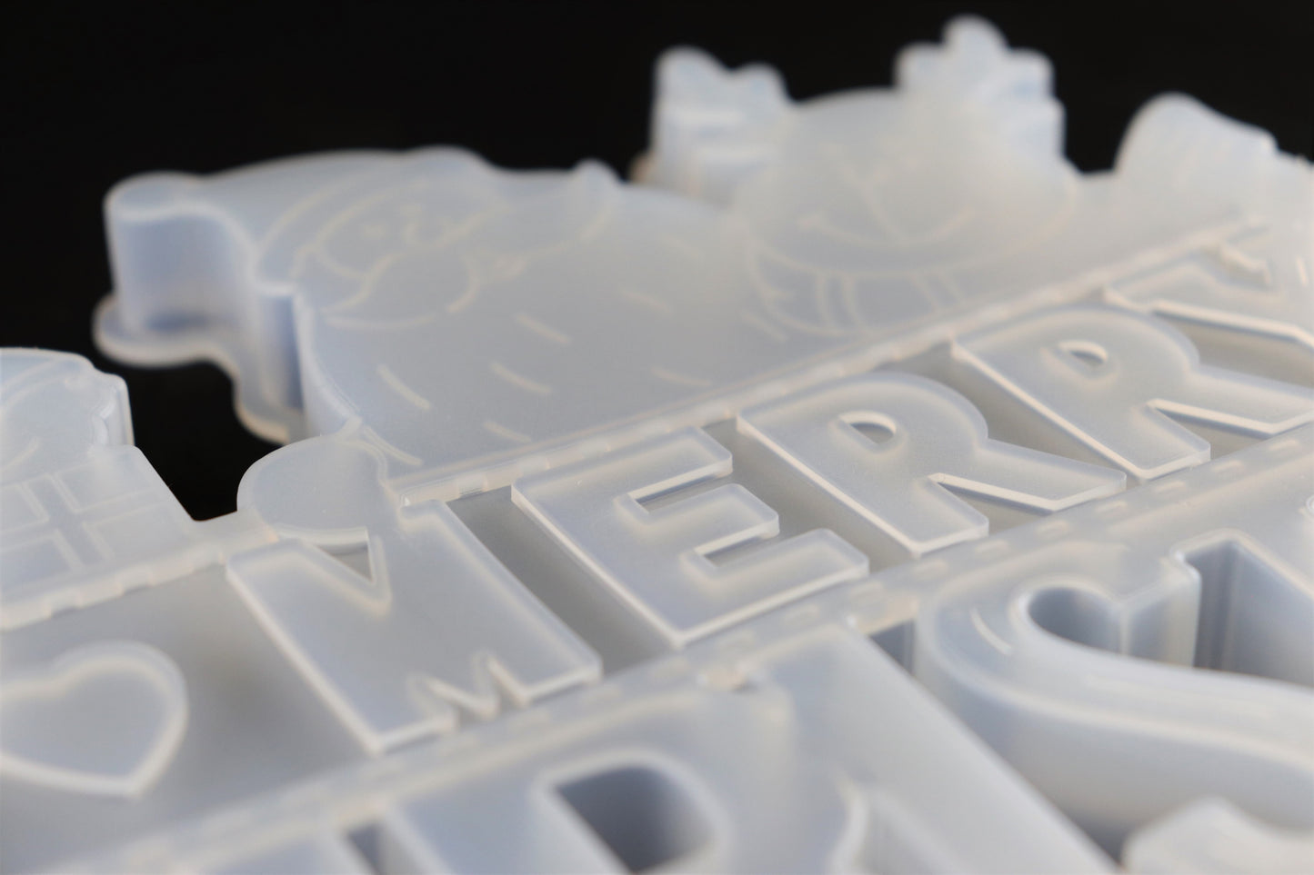Merry Christmas Weihnachten Türschild Silikonform Mold für Epoxidharz ca. 26 cm