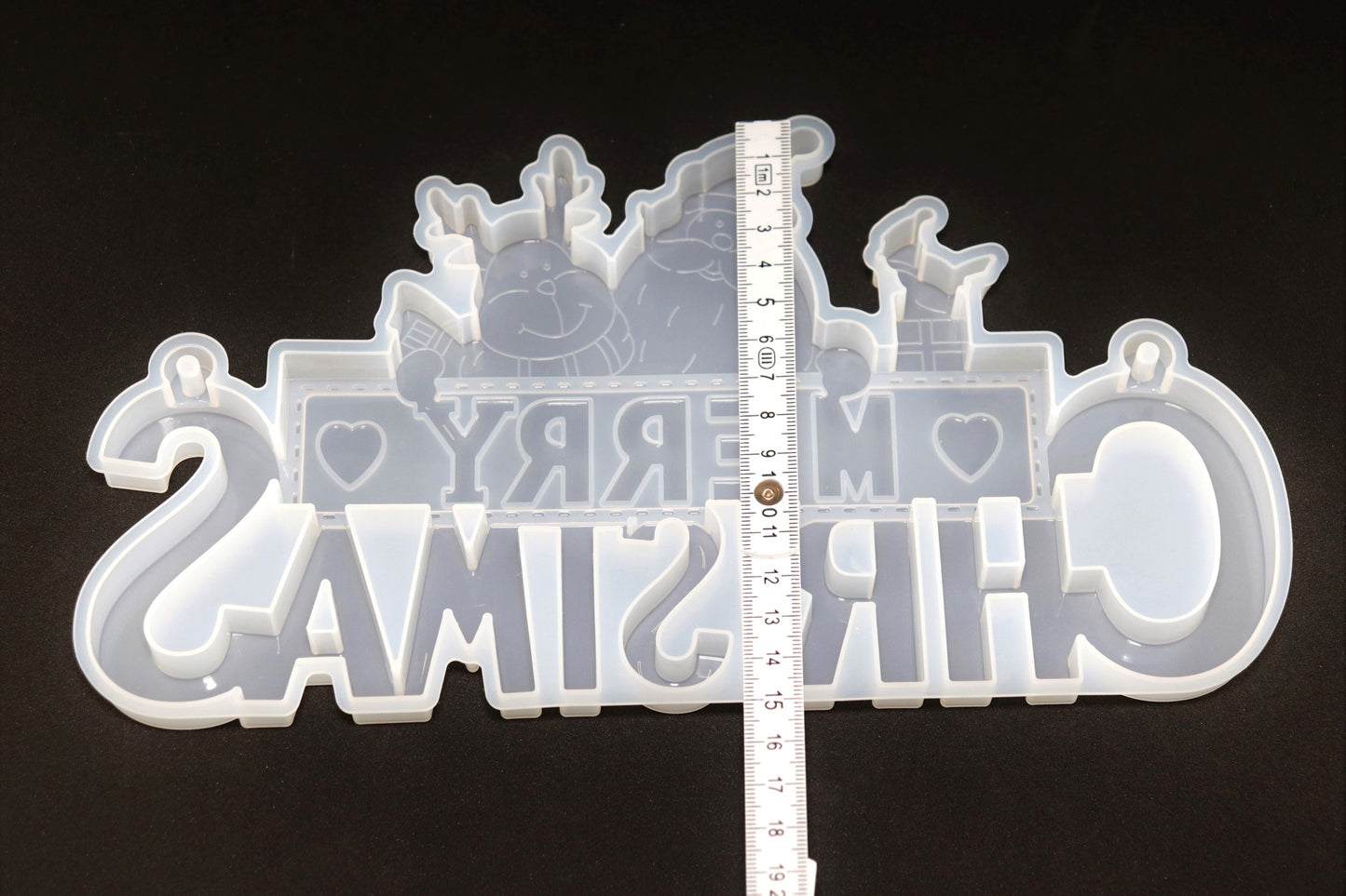 Merry Christmas Weihnachten Türschild Silikonform Mold für Epoxidharz ca. 26 cm