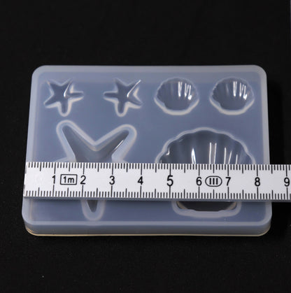 Silikonform Muscheln und Seestern maritime Deko Gießform für Epoxidharz