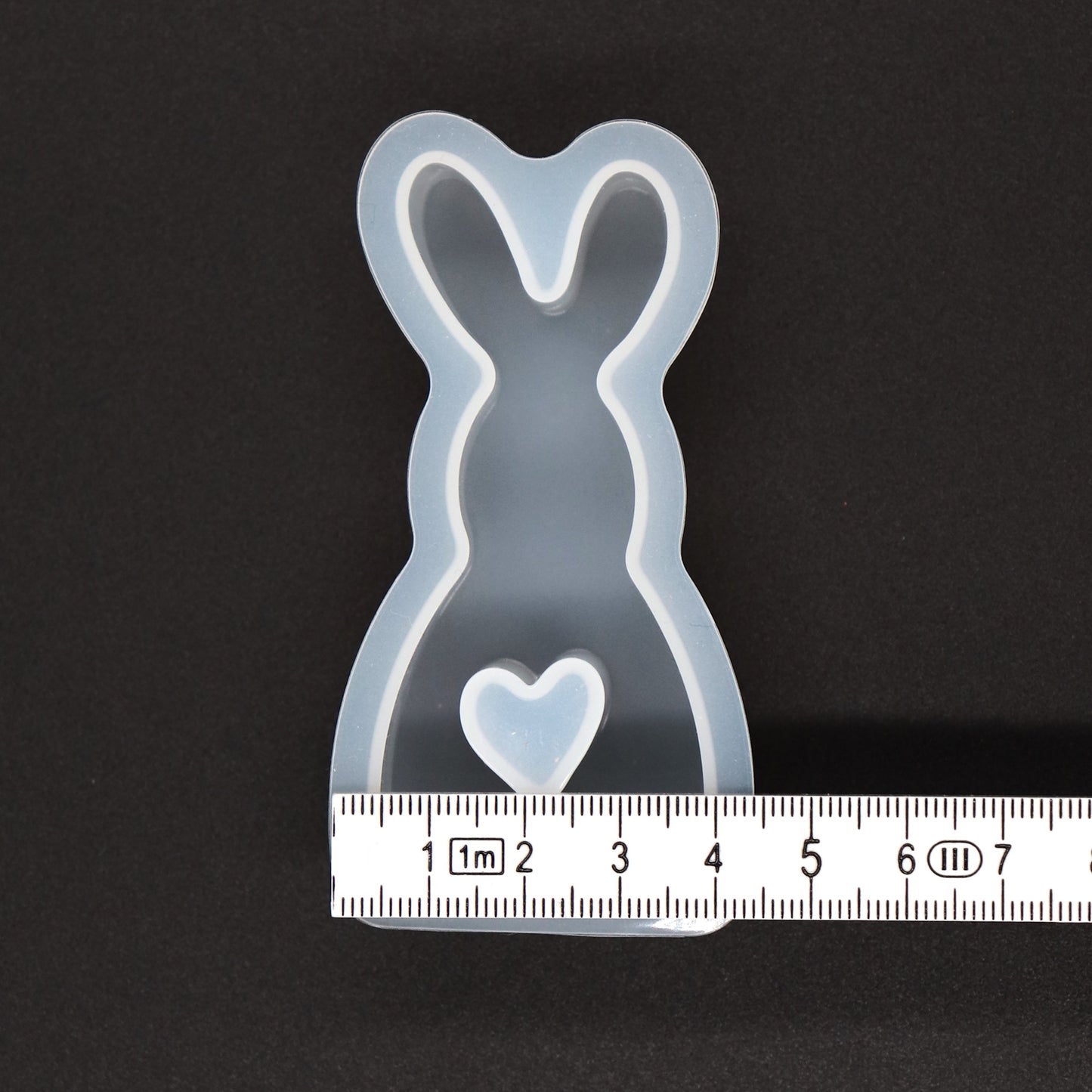 Silikonform Hase mit Herz Gießform Ostern Kaninchen Deko für Raysin ca. 7,5 cm