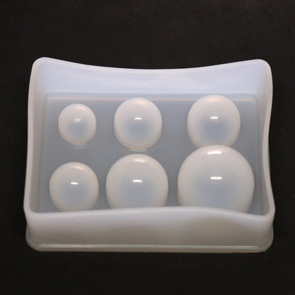 Silikonform Perlen ohne Bohrung 6 verschiedene Gießformen ca. 0,9 bis 2,5 cm