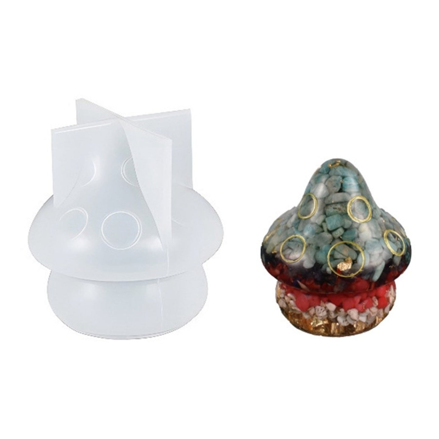 Silikonform 3D Pilz Gießform für Epoxidharz, Raysin ca. 8 cm