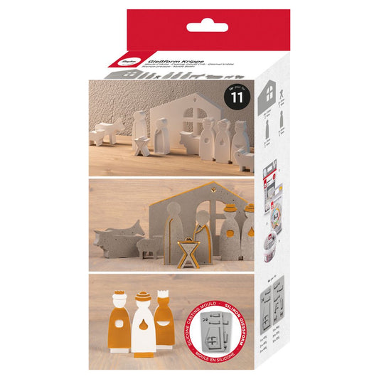 Silikonform Rayher Krippe Gießformen für Weihnachten Dekoration Gießpulver