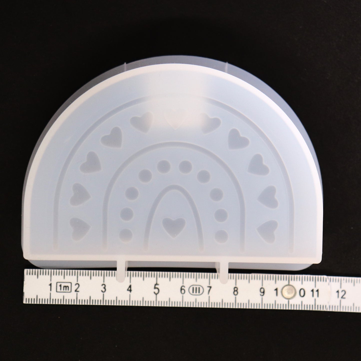 Silikonform Regenbogen mit Herzen Gießform Kerzenhalter für Raysin ca. 10 cm