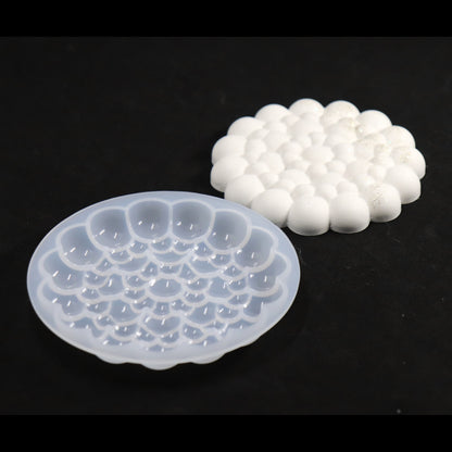 Silikonform Bubbles Rund Untersetzer Gießform für Raysin, Resin oder Epoxidharz ca. 10 cm