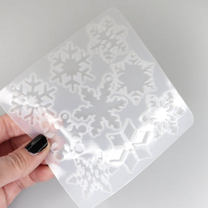 Gießformen mit 12 verschiedene Schneeflocken Anhänger. Weihnachten Dekoration.