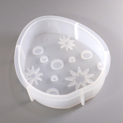 Silikonform Osterei mit Sternchen und Punkten Aufsteller Ostern Dekoration Gießform c. 10 cm 