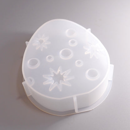 Silikonform Osterei mit Sternchen und Punkten Aufsteller Ostern Dekoration Gießform c. 10 cm 