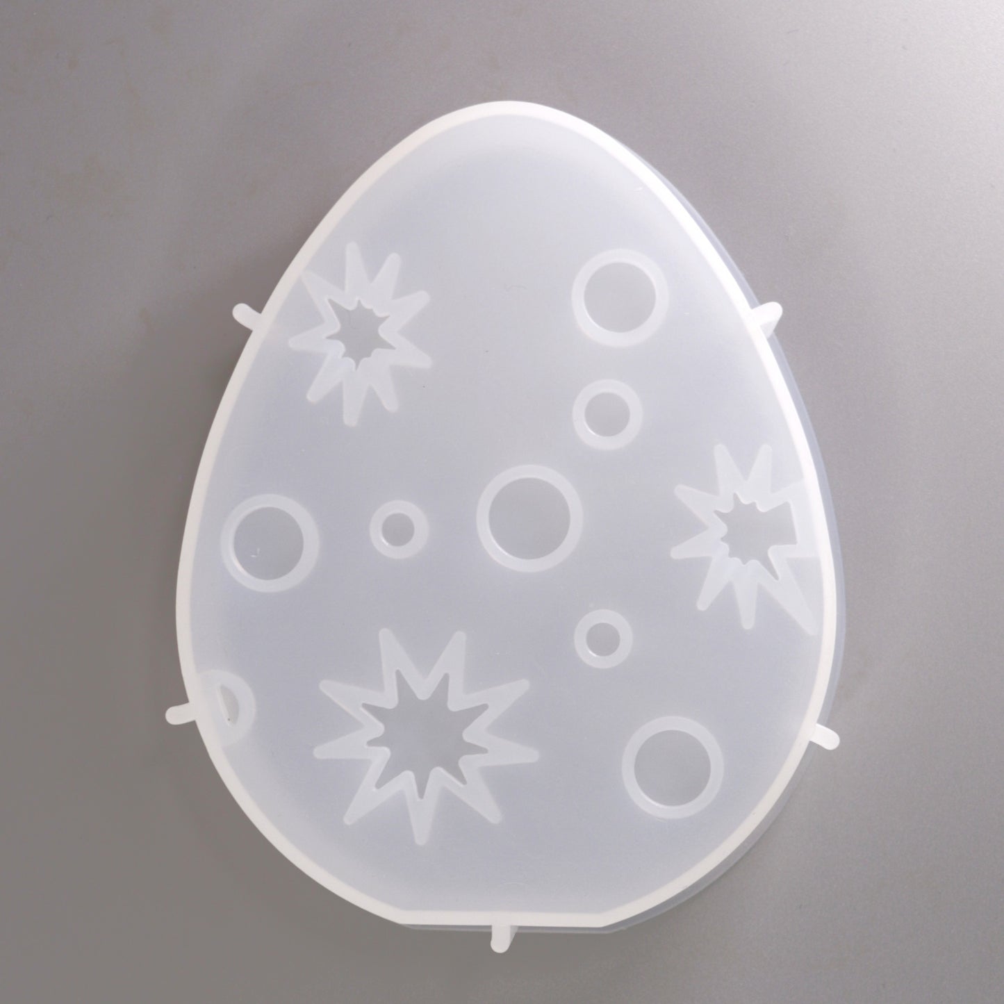 Silikonform Osterei mit Sternchen und Punkten Aufsteller Ostern Dekoration Gießform c. 10 cm 