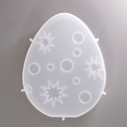Silikonform Osterei mit Sternchen und Punkten Aufsteller Ostern Dekoration Gießform c. 10 cm 